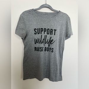 Support Wildlife Raise Boys tshirt Gray Size XL